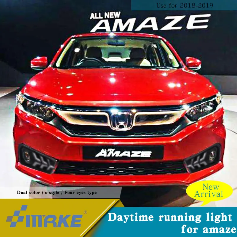 Для Honda Amaze дневной световая сигнальная лампа led drl с матричным сигналом противотуманная фара дневного света белый и желтый