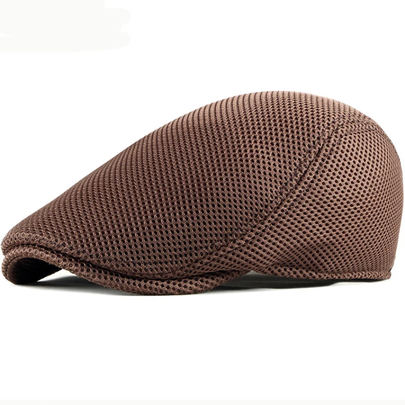 

HT2469 Beret Cap Spring Summer Sun Hats for Men Women Artist Painter Flat Cap Solid Plain Breathable Mesh Cap Vintage Men Berets