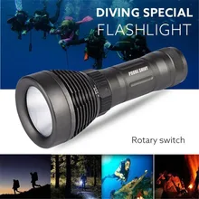 Diving Light Bicycle Light Cycling Bike Head Front Light Underwater 500M XM L LED Diving Flashlight