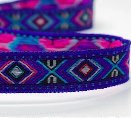 Этническая Вышивка жаккард лямки из ленты, ленты кружевной отделкой 1.7 см Племенной Boho DIY мешок одежды подарок аксессуары Native ZAKKA - Цвет: blue as photo
