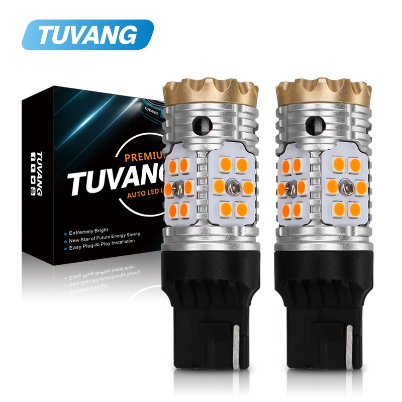 

2x BA15S BAU15S P21W PY21W 1156 7440 3156 LED Light Bulb S25 Canbus Error Free No Hyper Flash Amber Yellow Turn Signals Light