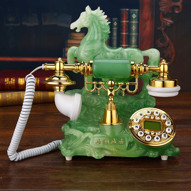 

Authentic antique telephone, European telephone, wireless plug-in card, home appliance, fashion jade, retro telephone Landline a
