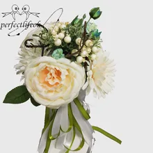 Perfectlifeoh Свадебная Роза герберы букет искусственных цветов букет Свадебный букет невесты