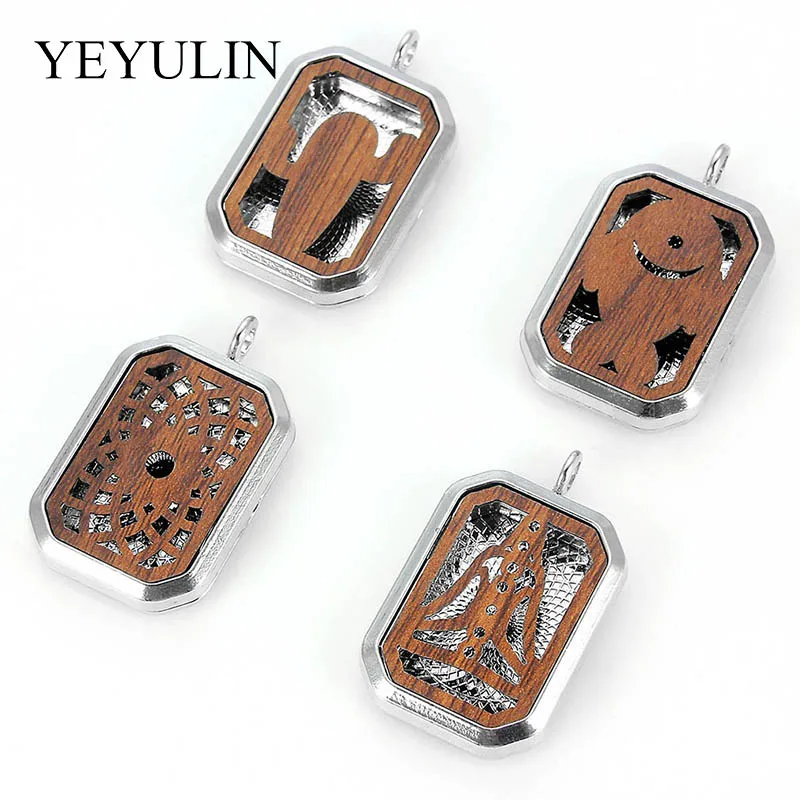 

Multi Shape Yoga Cactus Aroma Box Necklace Charm Magnetic Alloy Aromatherapy Essential Oil Diffuser Perfume Necklace Locket