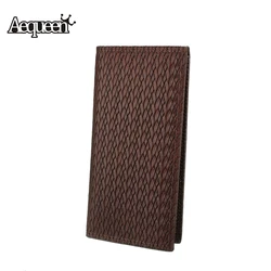 

New Fashion Women Men Unisex Wallet Straw Pattern Casual Hight PU Leather Long Purse Slot Burse Pouch Clutchbag Rhombus 2 Colors