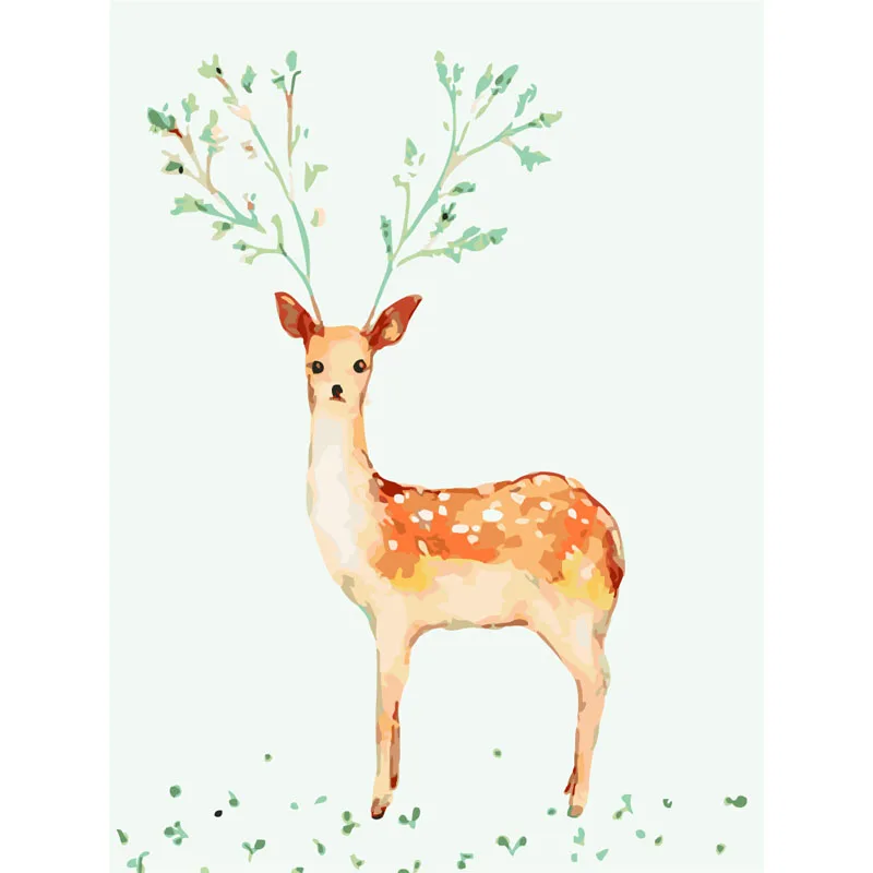 

Sika deer 2016 Framed Animal Picture On Wall Acrylic Paint By Numbers Diy Painting By Numbers Children Gift Coloring by numbers