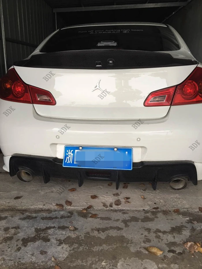 Подходит для Infiniti G37 G25 углеродного волокна задний спойлер заднего крыла