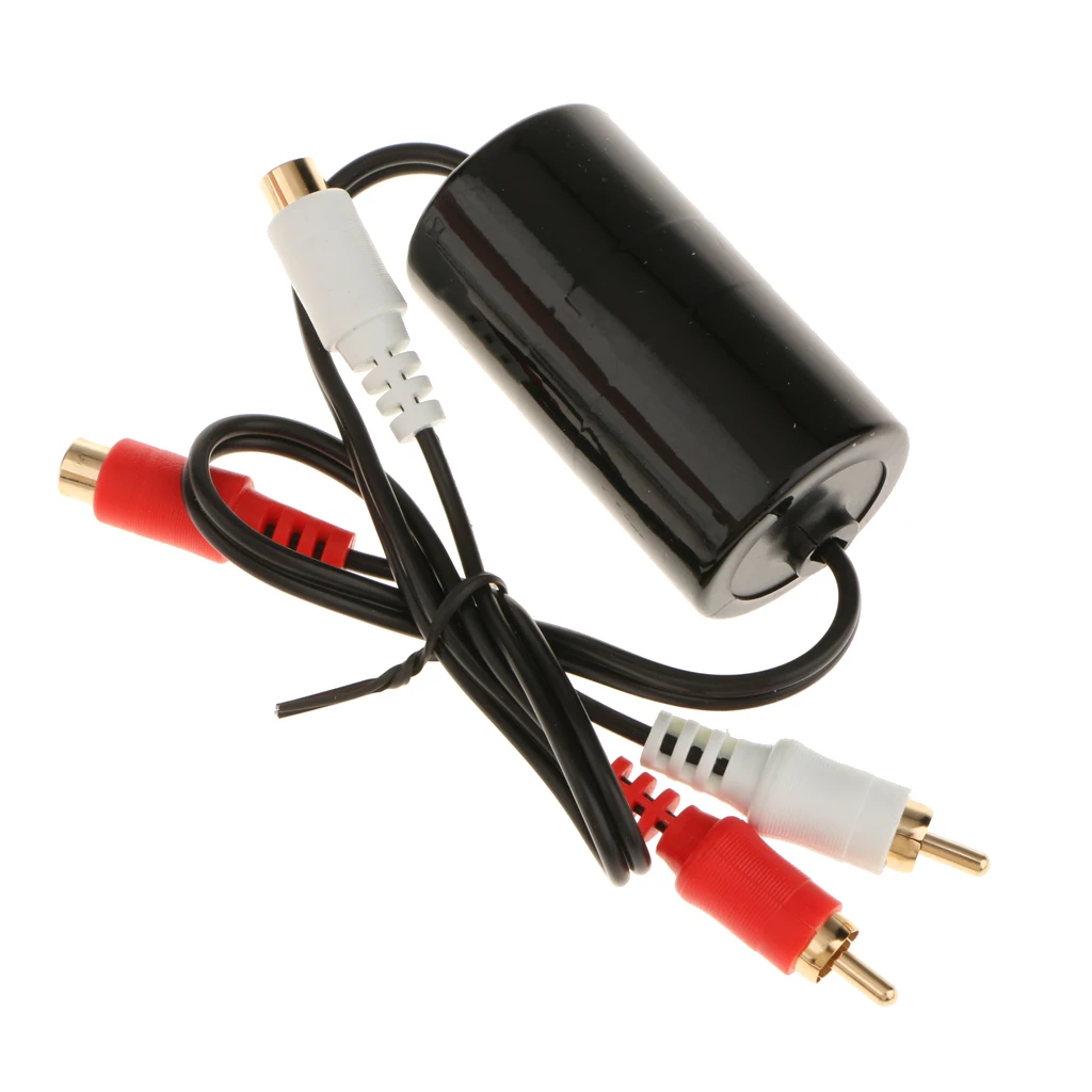 Car Stereo 2-Channels RCA Audio Noise Filter Suppressor Ground Loop Isolator 15A