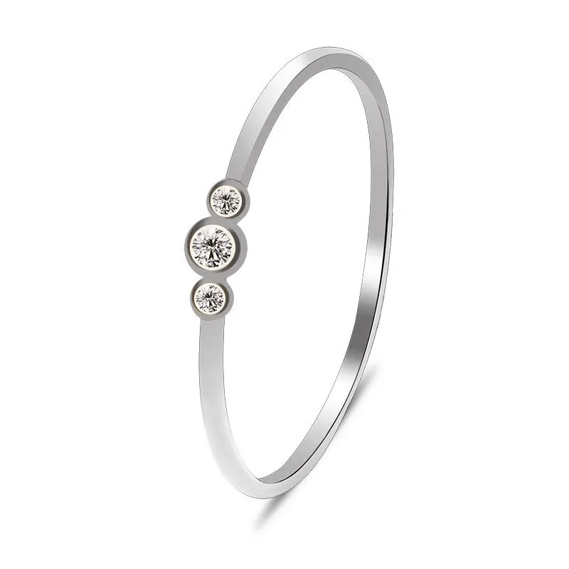 Triple Little Bling Zirconia Thin Band Simple Style Women Rose Golden Silver Plated Rings 5 Sizes | Украшения и аксессуары