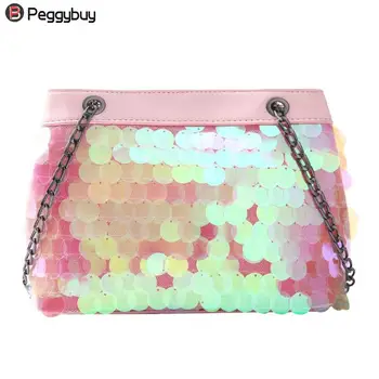 

Brand Fashion Shining Sequins Handbag Women Party Chain Bag Messenger Crossbody Shoulder Tote the European and American Hot Sale