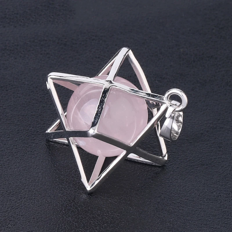 Женская подвеска из натурального камня Reiki chakra круглая бисера Merkaba ожерелье со