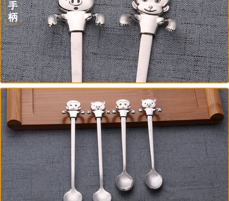 Мультяшная Милая кошачья ложка кофейная нержавеющая сталь для ложек креативная чашка Совок перекрестная мини-ложка половник соли