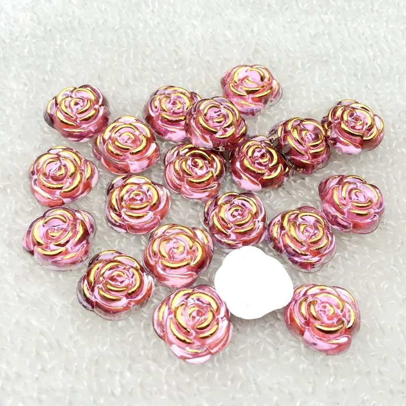 

40pcs 15mm Flower Rhinestone Flatback Strass Crystal Stones For Jewelry Crafts Clothing Decorations button -A404