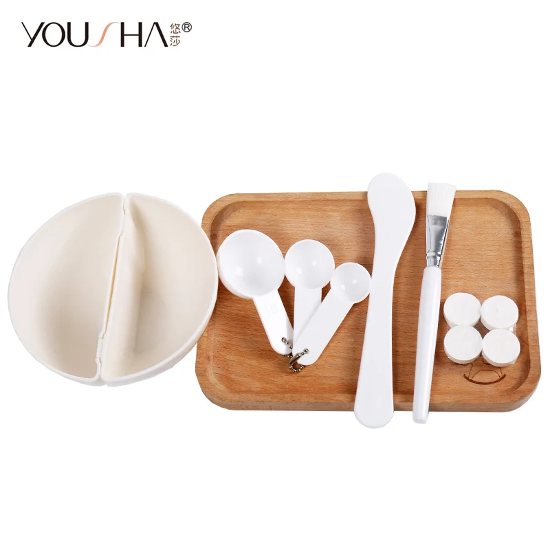 YOUSHA 7pcs Mask Bowl Face Beauty Cosmetic Bowl Makeup Tool with Compressed Mask Brush Mixed Stir Spatula Stick Measuring Spoon