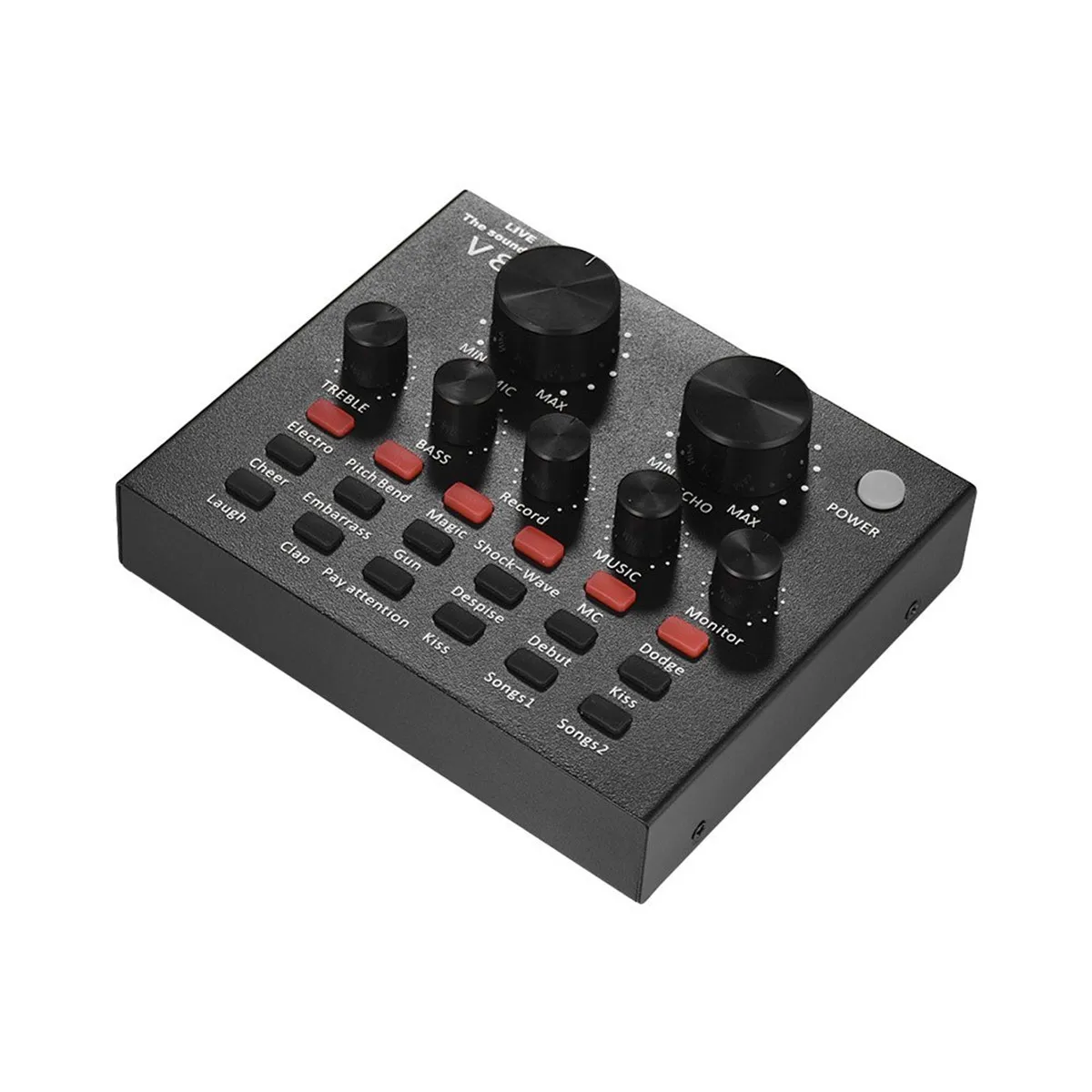 

External Audio Mixer Sound Card USB Interface with 6 Sound Modes Multiple 12 Sound Effects Double DSP Noise Rreduction Mixing