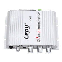 Lepy LP-838 Power Amplifier Hi-Fi 2.1 MP3 Radio Audio Stereo Bass Speaker Booster Player for Car Motorbike Home No Power Plug
