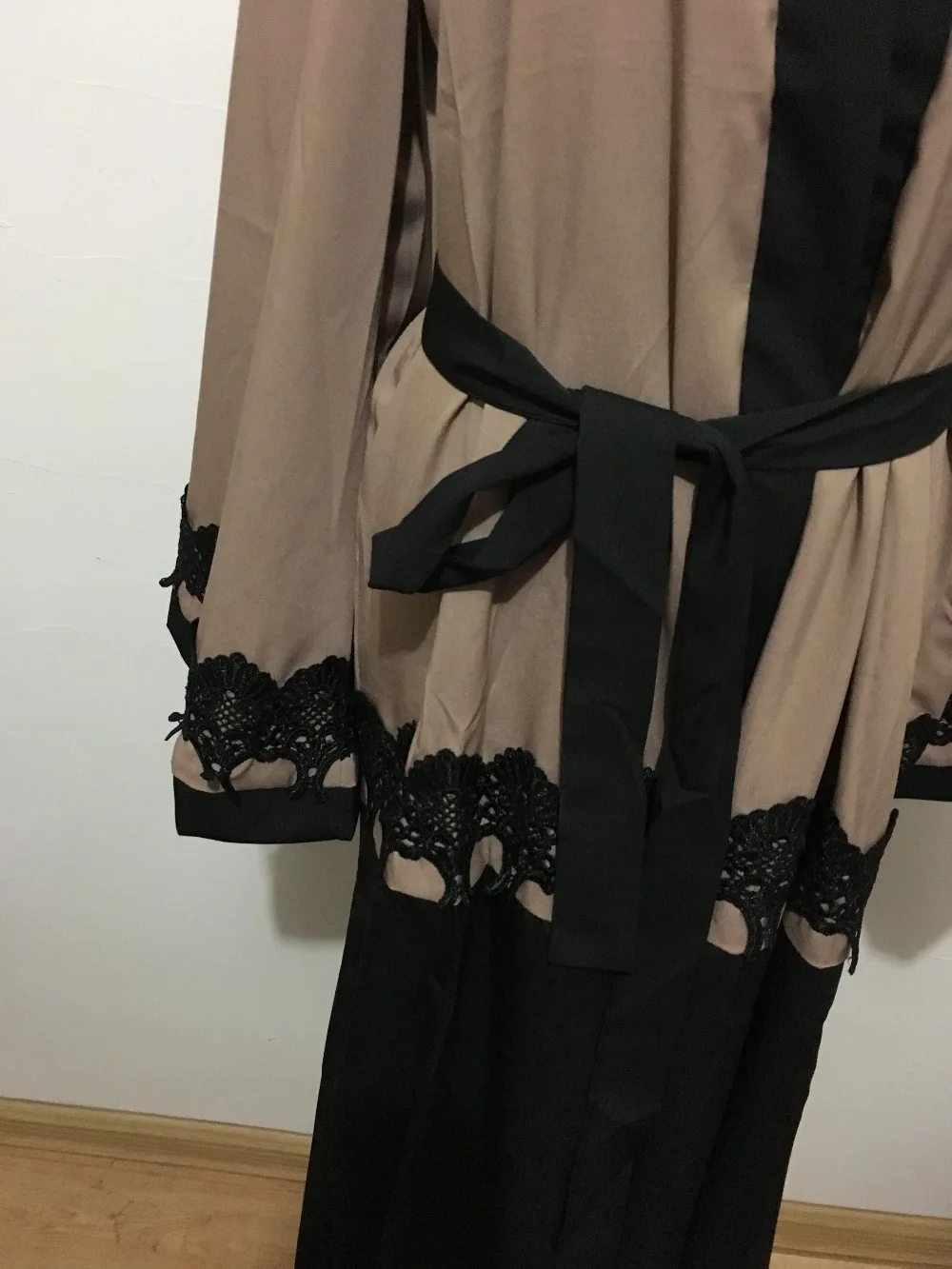 Однобортное кружевное платье с оборками и вышивкой abaya Robe Musulmane турецкое