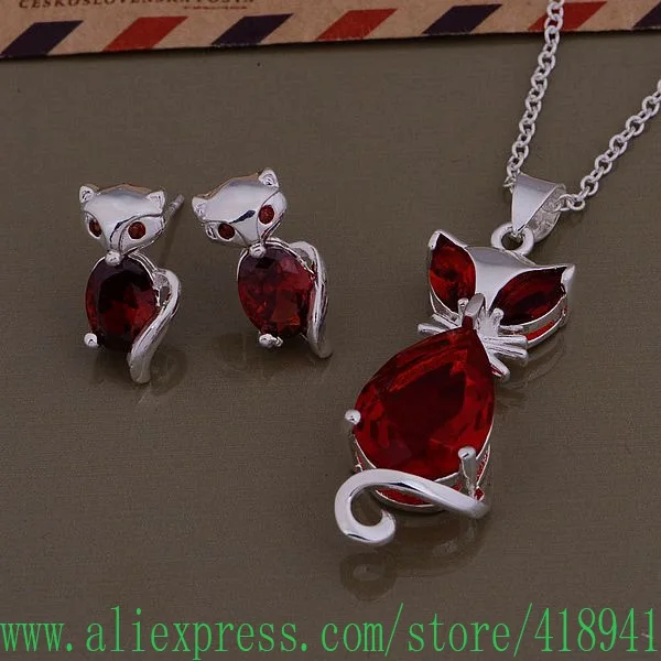 

925 sterling silver Jewelry Sets Earring 667 + Necklace 757 /elgancna bmiakdpa AS394