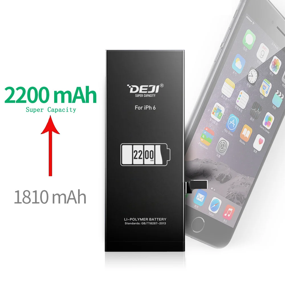 2018 DEJI оригинальный литий полимерный аккумулятор для iPhone 5SE/6/6P/6SP с реальной
