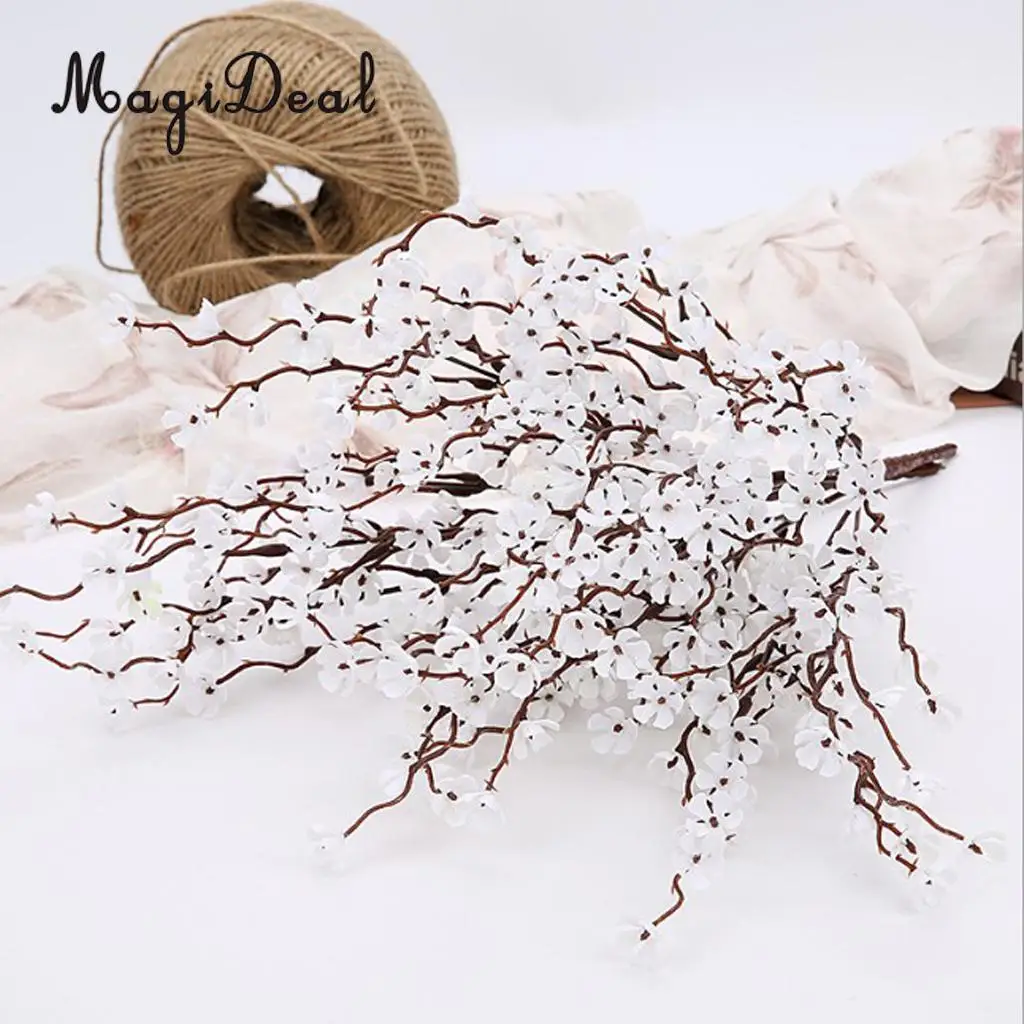 7 Forks Artificial Plum Blossom Branch Simulation Plastic Flower Branches Bouquets DIY Home Wedding Party Decor Art