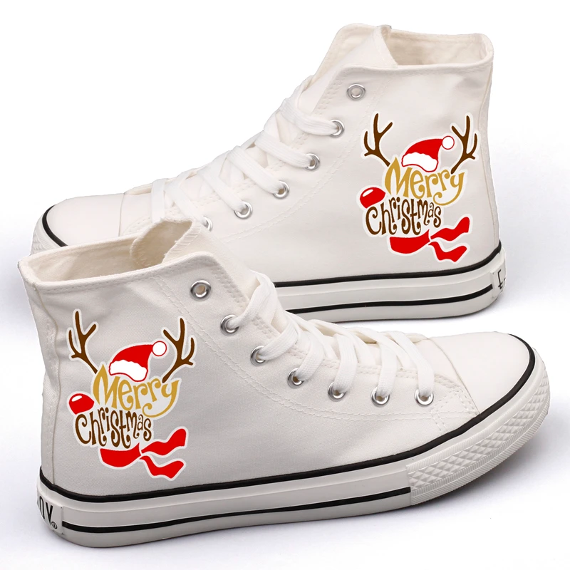 Cartoon Christmas Reindeer Print Canvas Shoes Merry Christmas Design Anime Adults Casual Walking Shoes Men Flats Couples Zapatos Cartoon Christmas Reindeer Print Canvas Shoes Merry Christmas Design Anime Adults Casual Walking Shoes Men Flats Couples Zapatos
