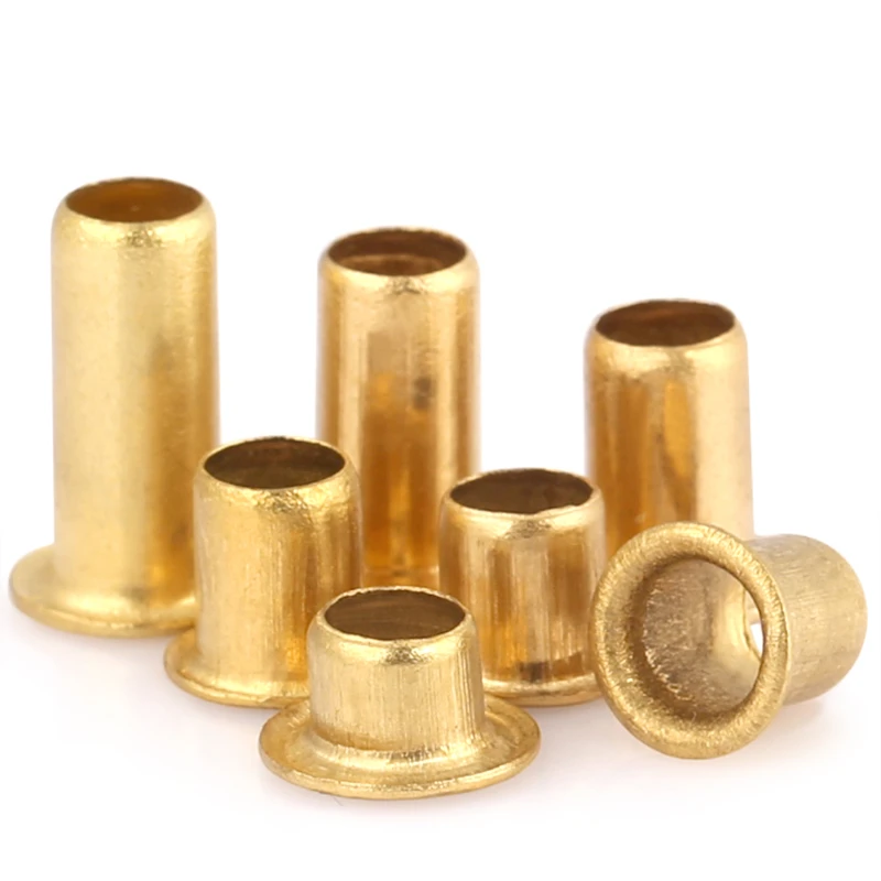 

100pcs M0.9 M1.3 M1.5 M1.7 Tubular Rivets circuit board double-sided PCB nails Copper hollow rivet nuts