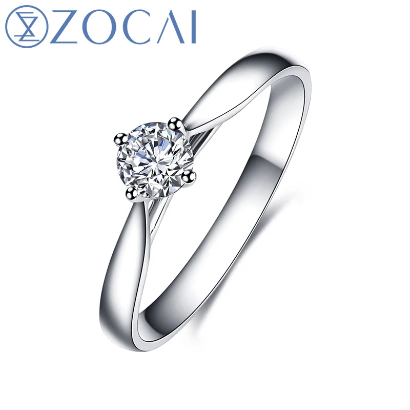 ZOCAI новый дизайн кольцо 0 30 CT/0 4 5 CT реальный бриллиант обручальное платина Pt950