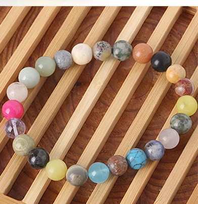 

Assorted colors Rock Beads Stretch Cords Bracelet Bangle Elastic Ropes Gem Natural Stone Expandable Jewelry Pulseras 6-8-10-12mm