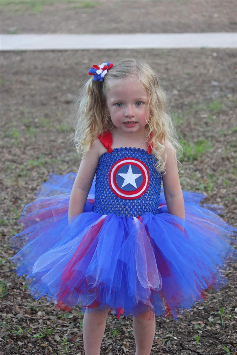 Vestido de tutú para niñas, disfraces de Capitán América para Halloween,  ropa de fantasía para niños de 2 a 9 años, Cosplay de superhéroe|Disfraces  para niñas| - AliExpress