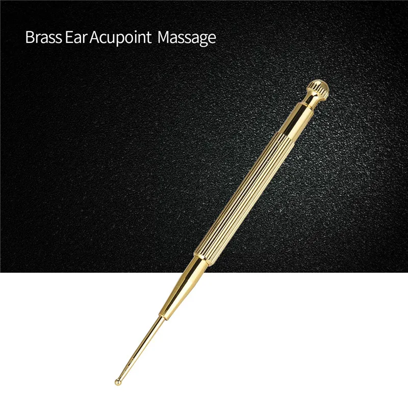 Portable Brass Copper Ear Probe Massager Needle Stimulator Ear Massage