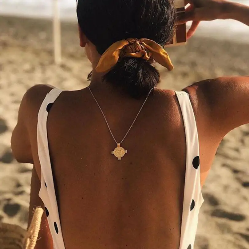 

Coin Pendant 925 Sterling Silver Necklace Choker Kolye Charm Minimalism Vintage Boho Bijoux Femme Collier Necklace Women Jewelry