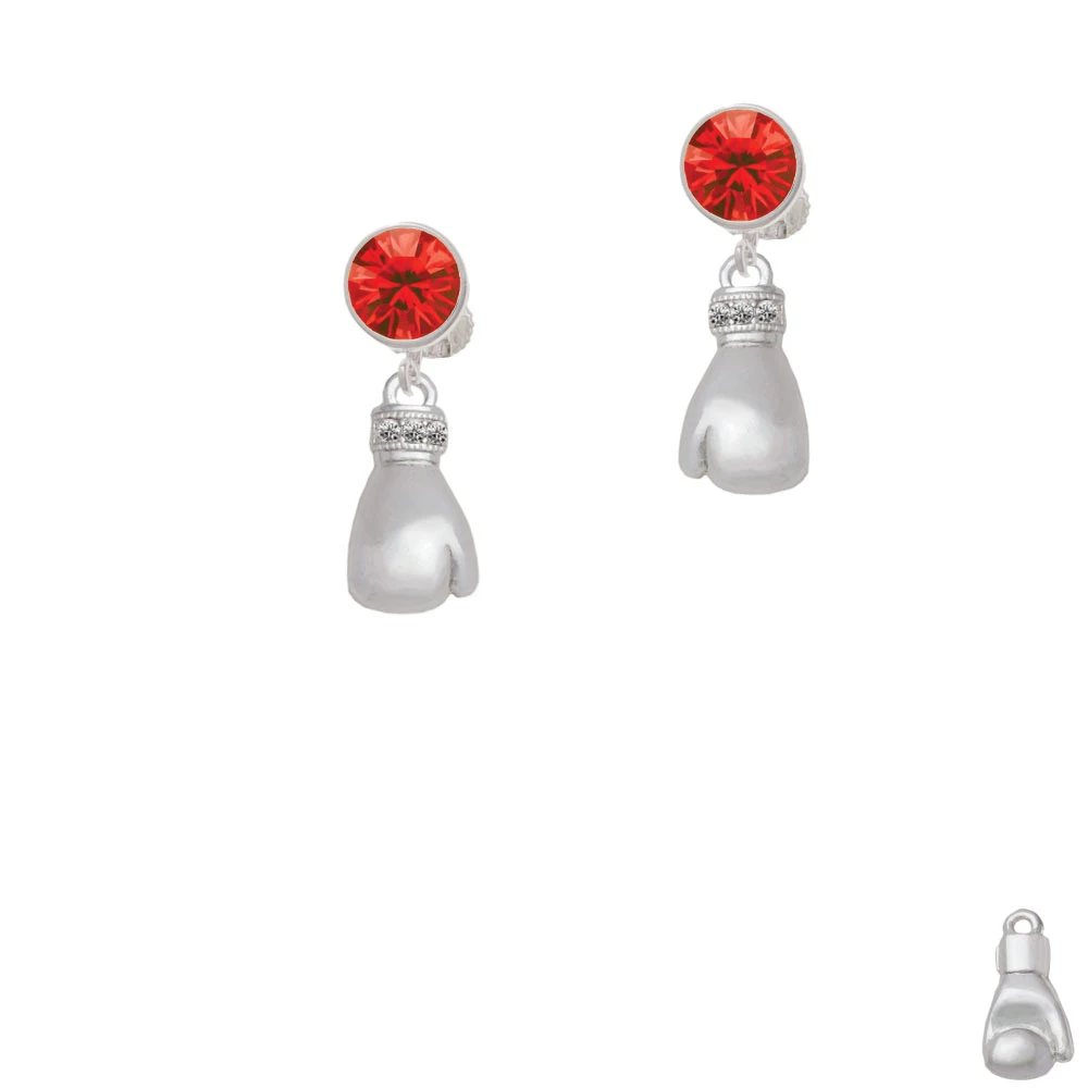 Large Boxing Glove Crystal Clip On Earrings (4)