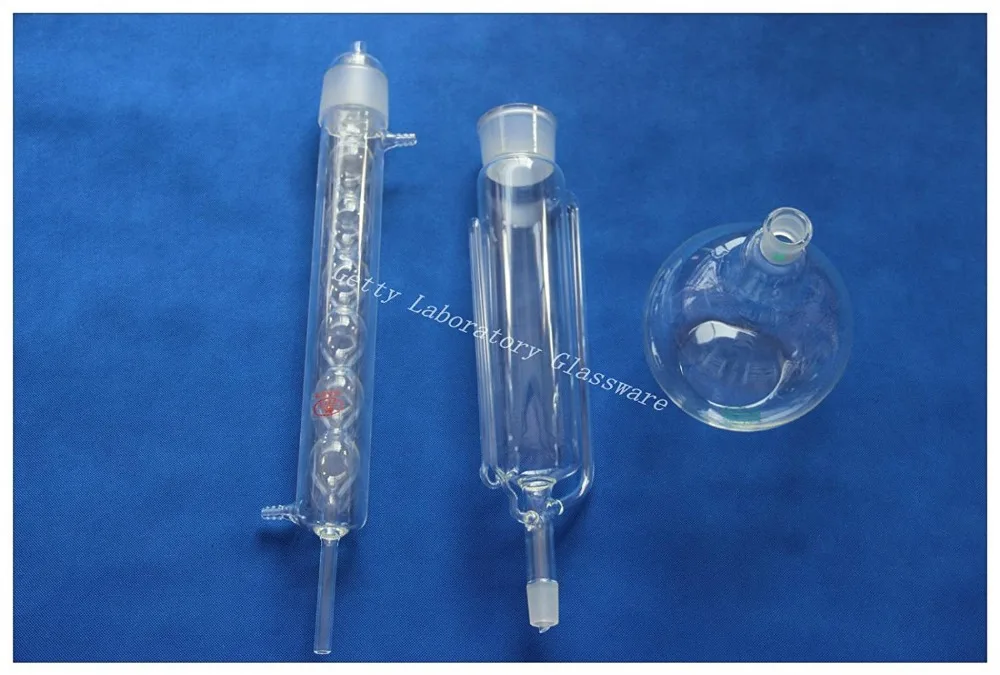 Soxhlet extractor 2000 мл дно шарнирное 24/29 конденсатор и корпус экстрактора с флягой|soxhlet