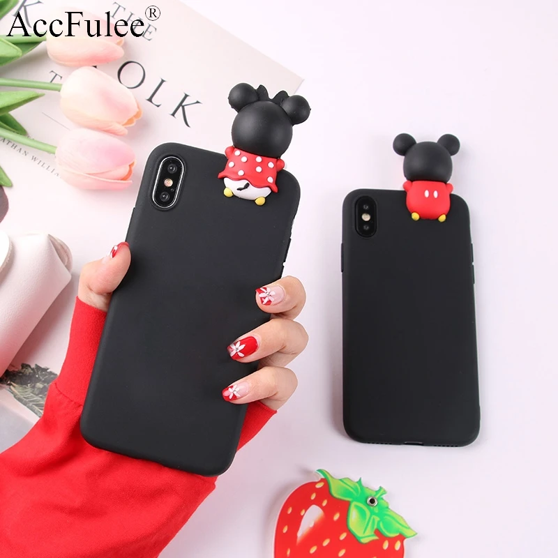 

3D Cartoon Minnie Bear Case For Motorola Moto G6 Play G6play XT1922-1 5.7" Duck Mickey Case Soft TPU Cover