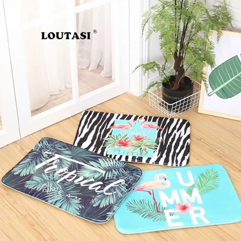 

LOUTASI Tropical Waterproof Anti-Slip Floor Mat Flamingo Pattern Carpets Bedroom Rugs Decorative Door Mats Home Decor Crafts