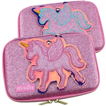 

kawaii the unicorn pen boxes pencil bag crystal mirror pencil case for Girls learn eva pencil case Cartoon cosmetic bag Pen bag