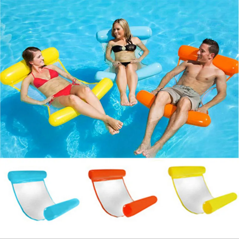 

Inflatable Floating Row Pool Air Mattresses Beach Foldable Swimming Pool Chair Hammock Water Sports Piscina Float Bed