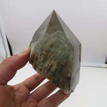 

316g New 100% Natural Green Phantom Quartz Crystal Point Wand Handmade Healing Mineral Stone Crystal
