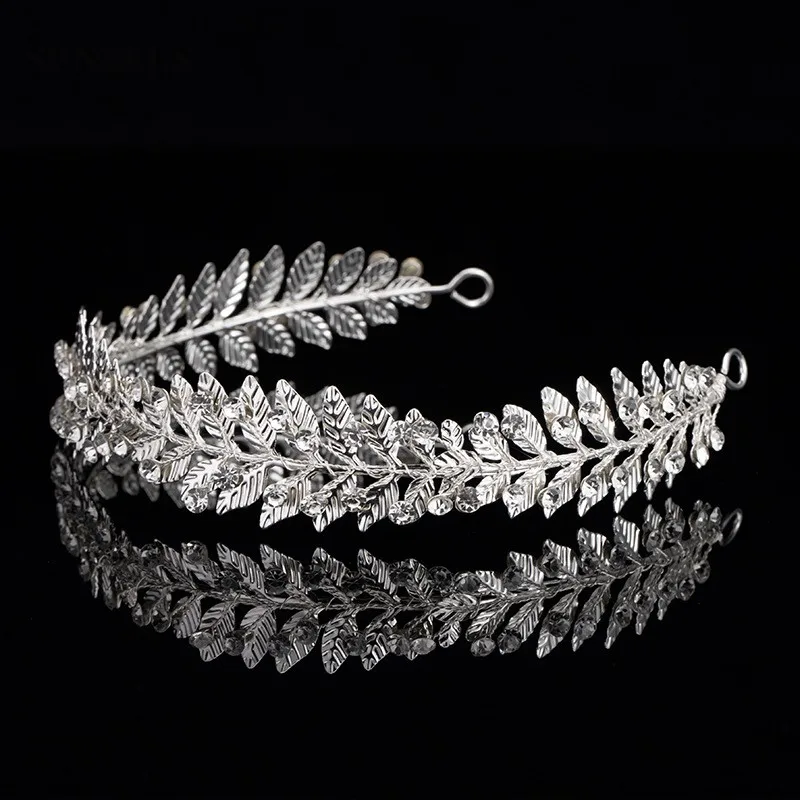 

Gold Baroque Bridal Headband Bride Crown Crystal Leaves Wedding Hair Accessory Made In China Free Shipping SQ0167