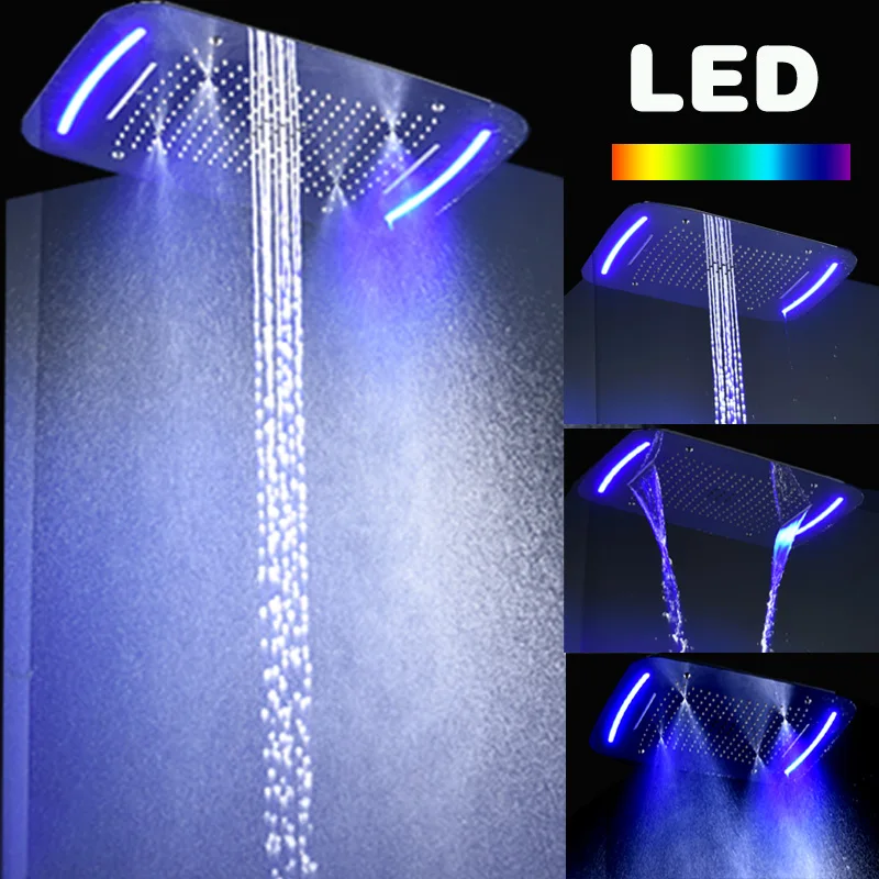 De luxe multi changement de couleur led précipitations pomme de douche