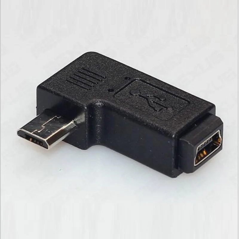 Micro usb штекер для мини-usb Женский 90 270 градусов угол конвертер Разъем синхронизации данных зарядное устройство адаптер для планшетов телефонов кабель