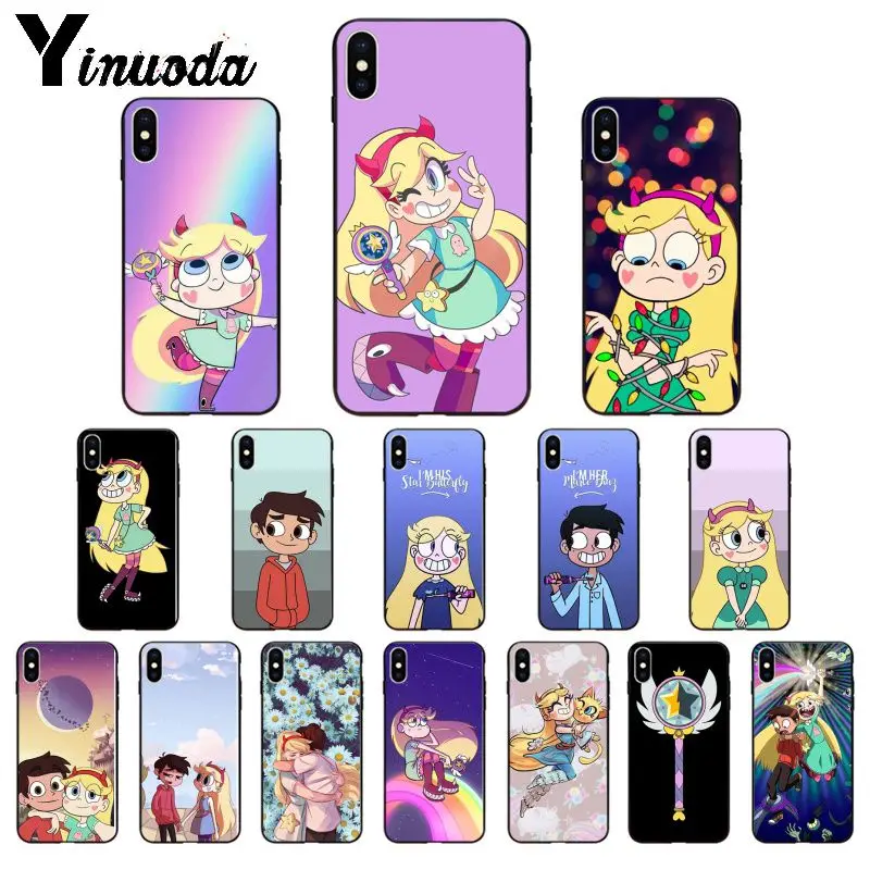 Yinuoda Star vs the Forces of Evil Силиконовый ТПУ мягкий черный чехол для телефона для Apple iPhone 8 7 6 6S Plus X XS MAX 5 5S SE XR