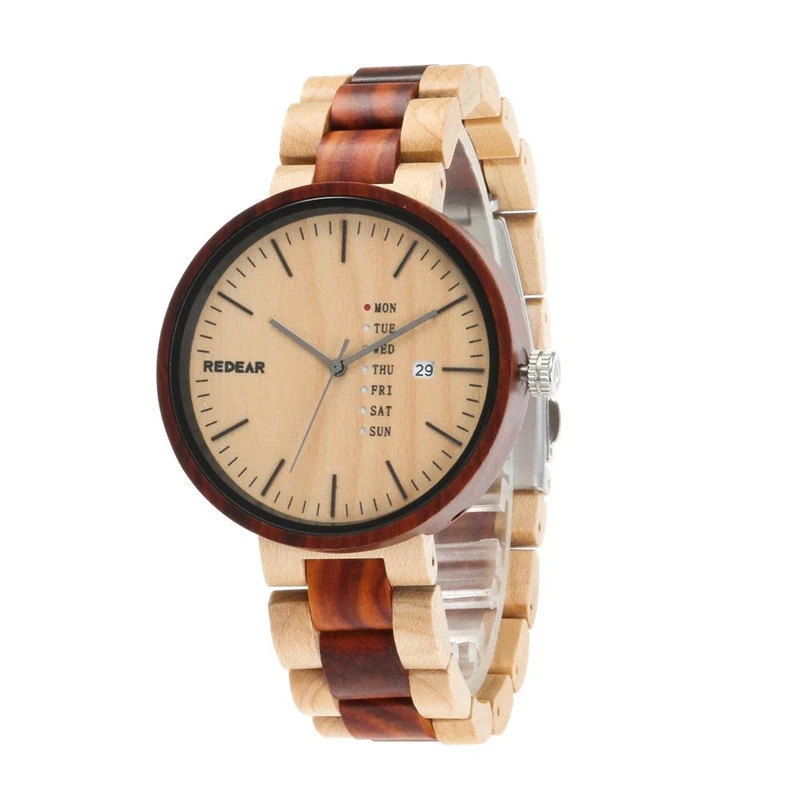 

Wood Dial Quartz Wristwatch Men Elegant Watches with Wooden Strap Casual Watches TT@88
