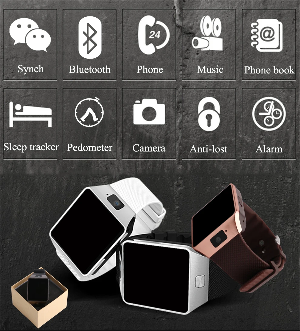

Smartwatch Men Watch For DZ09 Smart Watch Clock With Sim Card Slot Push Message Bluetooth Connectivity Android Phone