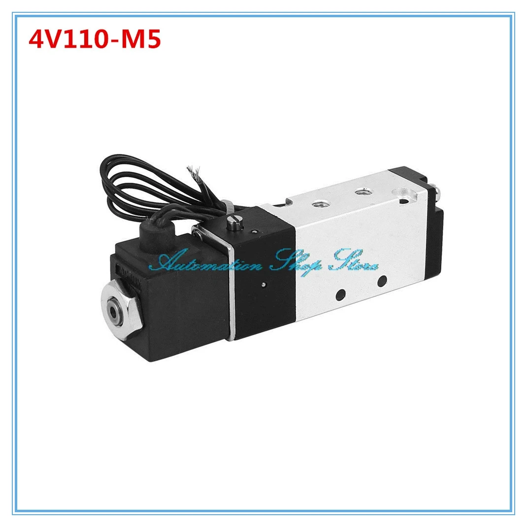 

DC12V 24V AC110V 220V 2 Position 5 Way Neutral Electric Solenoid Air Control Valve 4V110-M5