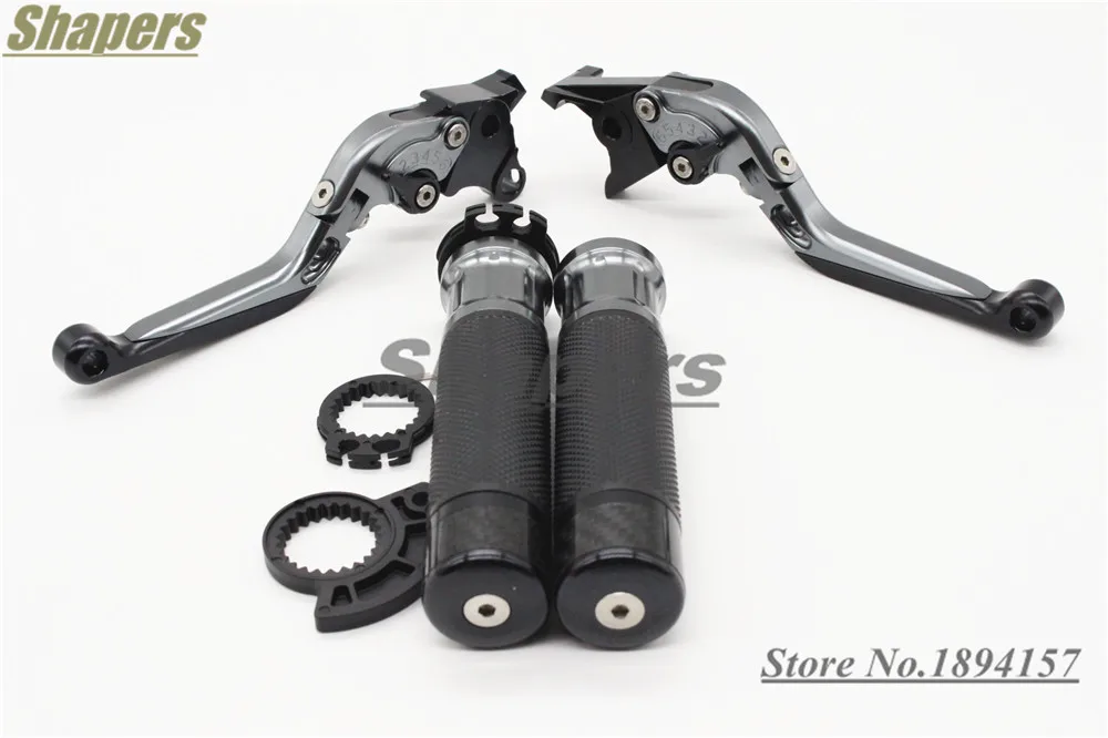 

For SUZUKI Hayabusa GSX-R1300 99-07 GSX650F 08-14 CNC Aluminum Folding Brake Clutch Levers Handlebar Hand Grips Set Black