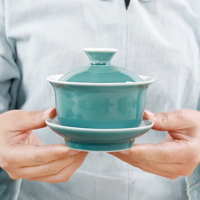 Индиго глазурь керамическая чашка для чая, голубой gaiwan чайный фарфоровый горшок набор чайник для путешествий ручная роспись красная чаша чайный набор 150 мл