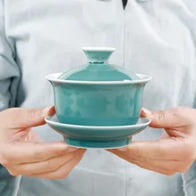 Индиго глазурь керамическая чашка для чая, голубой gaiwan чайный фарфоровый горшок набор чайник для путешествий ручная роспись красная чаша чайный набор 150 мл