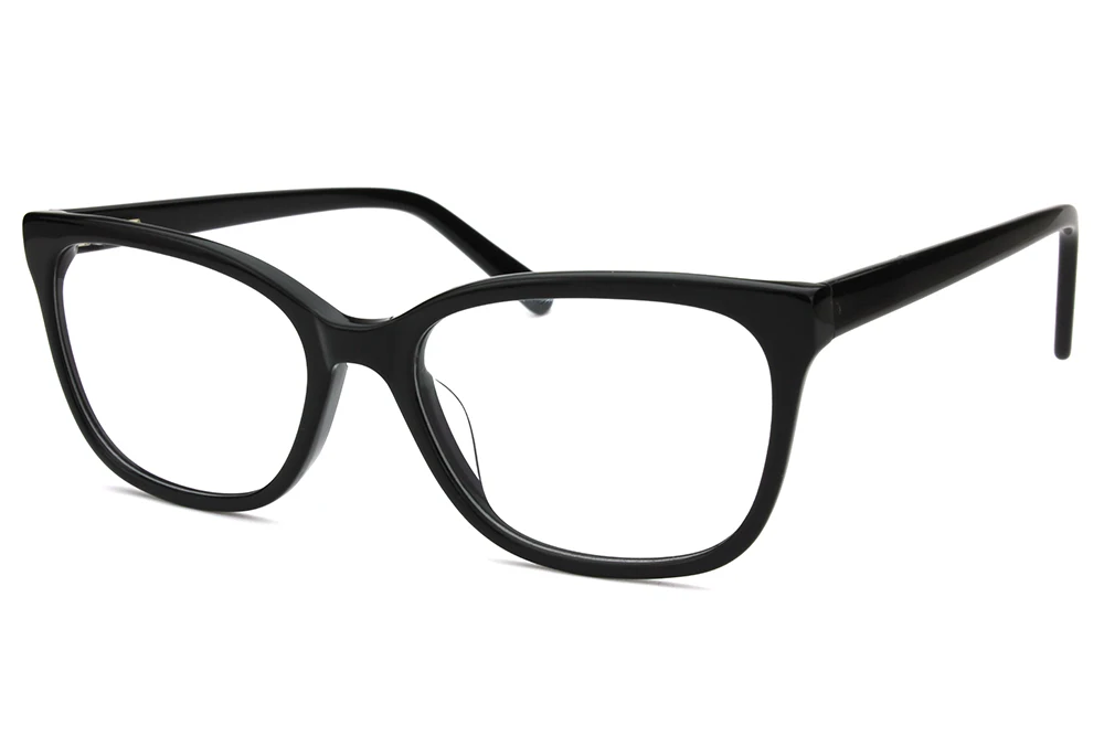 Стильный черный оправе кошачий глаз оправ для Для женщин дизайнер рецепт оправы дамы ацетат очки брендов - Цвет оправы: Black