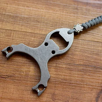 

High Quality TC4 Titanium Alloy Production Line Cutting CNC Multifunction Metal Slingshot Bottle opener EDC Multi Tools